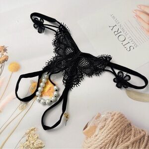 Women's Sexy Panty with pearl T-pants lace